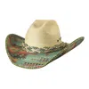 Bullhide Hats Men's Jeopary Patterened Brim Straw Hat In Natural/ Printed In Multi