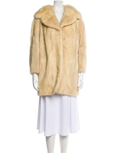 Pre-owned Bullock's Mink Faux Fur Coat In Neutral