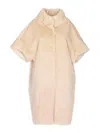 Bully Sword Latte Mix Brown Fake Fur Coat In Neutral