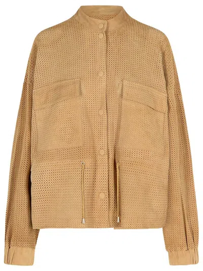 Bully Beige Leather Jacket