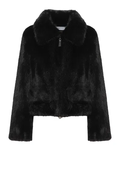 Bully Black Cropped Faux Fur Jacket