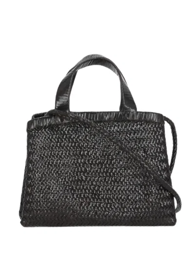 Bully Braided Leather Shoulder Bag In Black