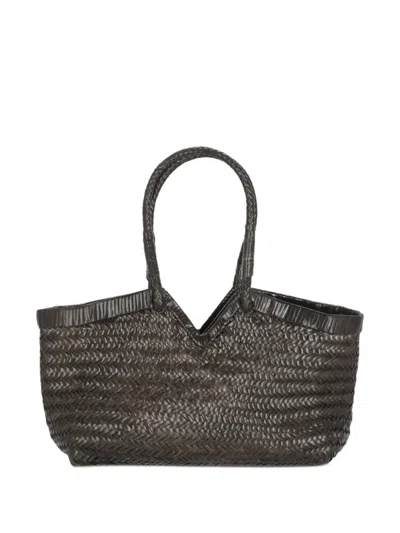 Bully Braided Leather Shoulder Bag In Gray