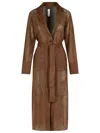 Bully Brown Suede Trench Coat In Brown
