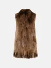Bully Camel Raccoon Fur In Brown