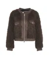Bully Cropped Jacket With Synthetic Fur Accents In Black