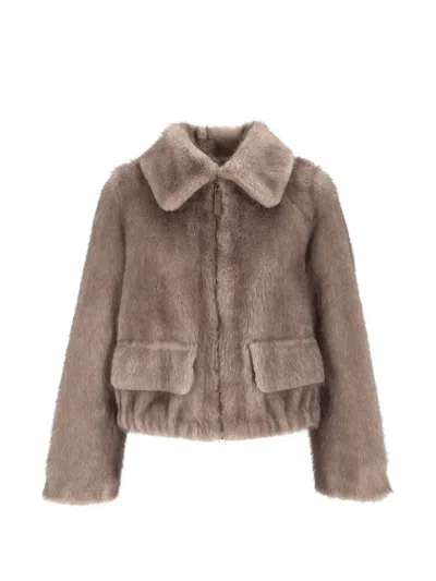 Bully Faux-fur Jacket In Neutrals