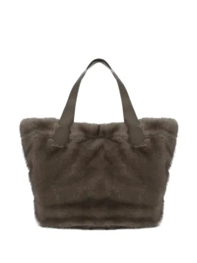 Bully Faux-fur Tote Bag In Brown