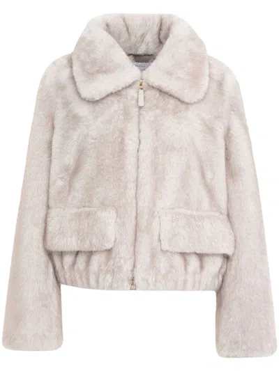 Bully Faux-fur Zipped Coat In White