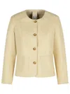 Bully Ivory Leather Jacket In Neutral