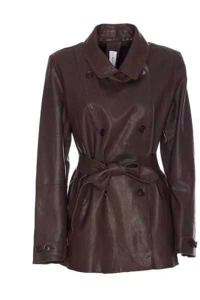 Bully Leather Jacket In Brown