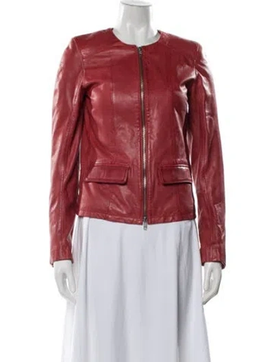 Pre-owned Bully Leather Biker Jacket In Red