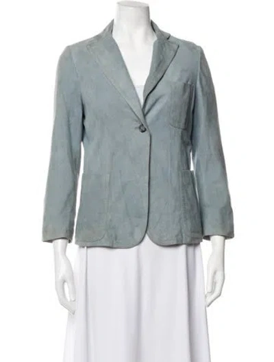 Pre-owned Bully Leather Blazer In Blue