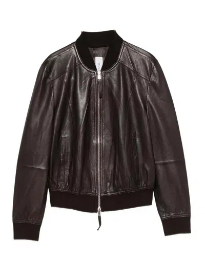 Bully Leather Jacket In Brown