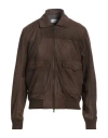 Bully Man Jacket Dark Brown Size 44 Leather In Brown