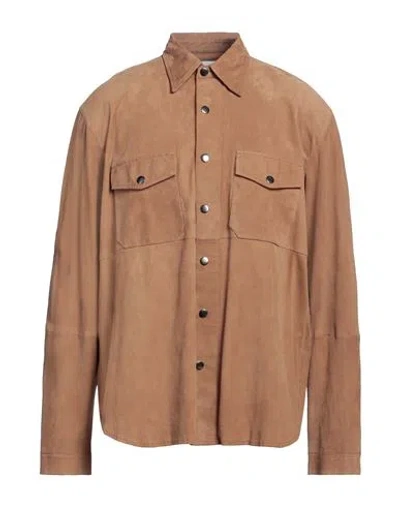 Bully Man Shirt Camel Size 42 Lambskin In Beige