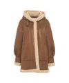 Bully Oversized Synthetic Fur Coat With Buckle Details In Brown