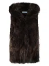 Bully Raccoon Cacao Fur Coat In Brown