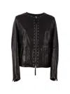 Bully Stud-embellished Collarless Jacket In Black