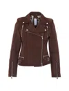 Bully Suede Biker Jacket In Brown
