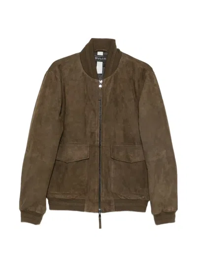 Bully Suede Bomber Jacket In Brown
