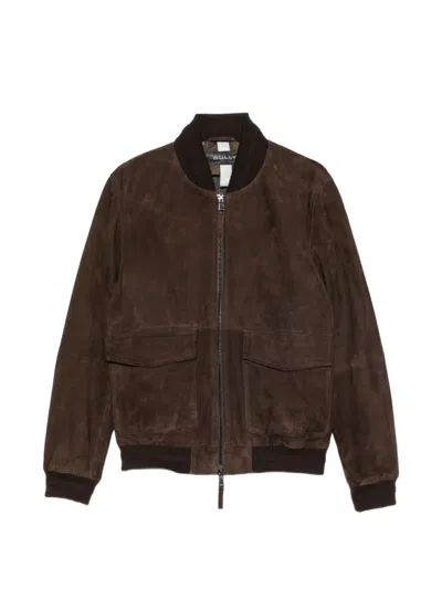 Bully Suede Bomber Jacket In Brown