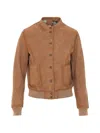 Bully Suede Bomber Jacket In Multi