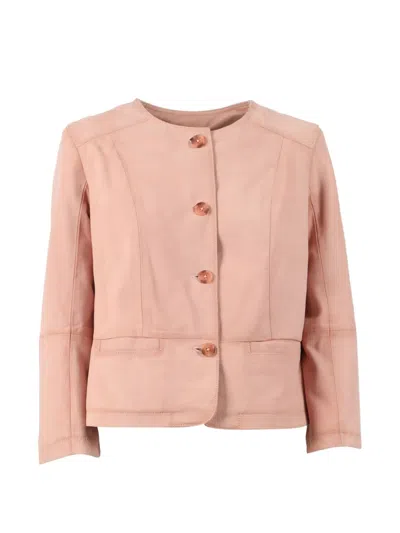 Bully Suede Leather Jacket In Pink