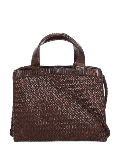 Bully Torno Subito Braided Leather Shoulder Bag In Brown