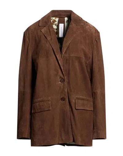 Bully Woman Blazer Brown Size 4 Leather