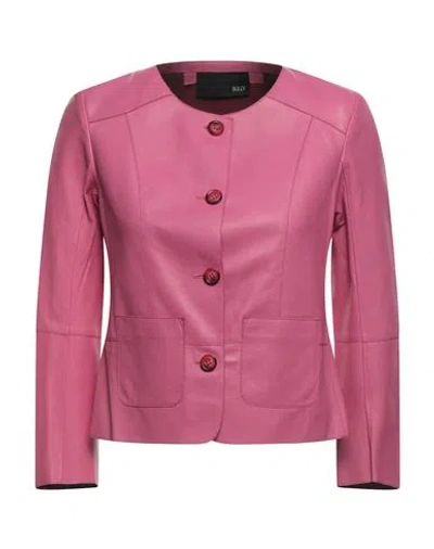 Bully Woman Blazer Fuchsia Size 10 Lambskin In Multi