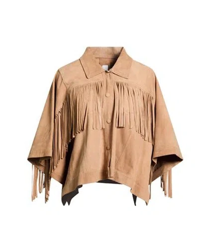Bully Woman Cape Light Brown Size 6 Leather In Neutral