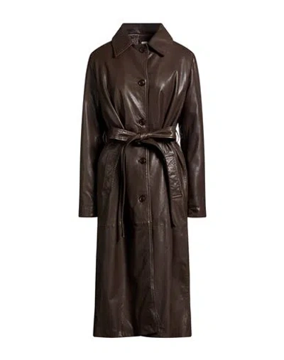 Bully Woman Coat Chocolate Brown Size 14 Leather