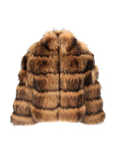 Bully Woman Fur Jacket In Brown