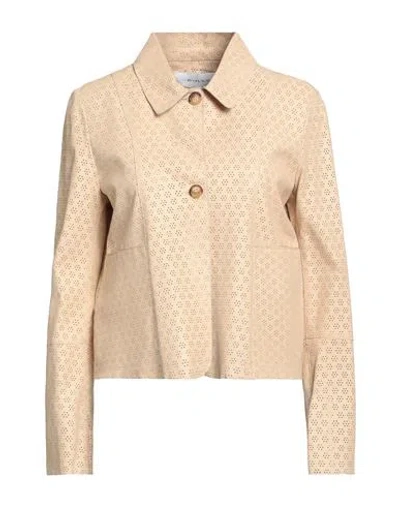 Bully Woman Jacket Beige Size 10 Leather
