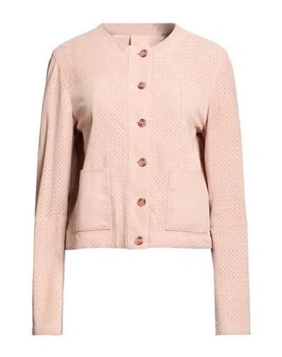 Bully Woman Jacket Blush Size 6 Leather In Pink