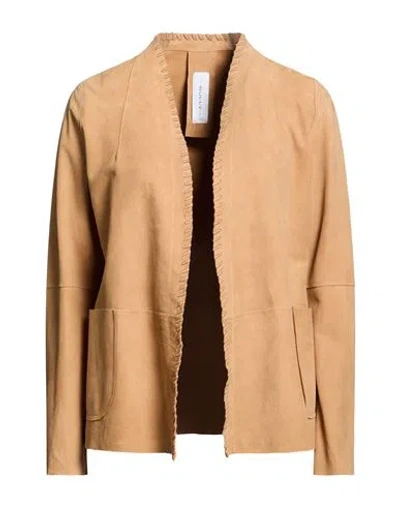 Bully Woman Jacket Camel Size 6 Leather In Sand