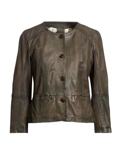 Bully Woman Jacket Dark Brown Size 4 Leather
