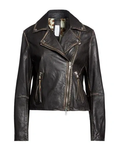 Bully Woman Jacket Dark Brown Size 6 Leather