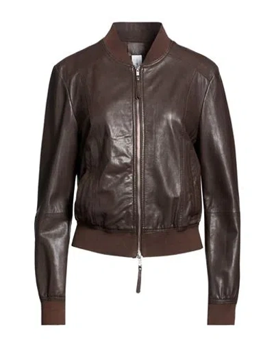 Bully Woman Jacket Dark Brown Size 6 Leather