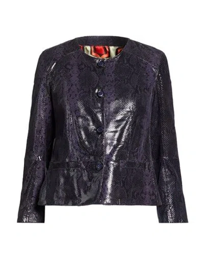 Bully Woman Jacket Dark Purple Size 6 Leather