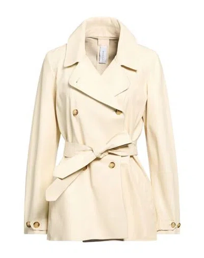 Bully Woman Jacket Ivory Size 8 Leather In Animal Print