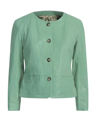 Bully Woman Jacket Light Green Size 10 Lambskin In Green