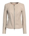 Bully Woman Jacket Light Grey Size 6 Lambskin