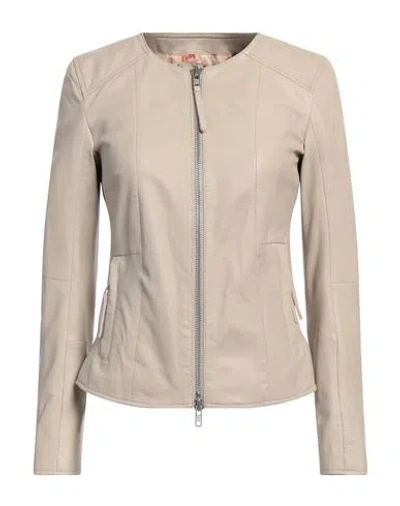 Bully Woman Jacket Light Grey Size 6 Lambskin