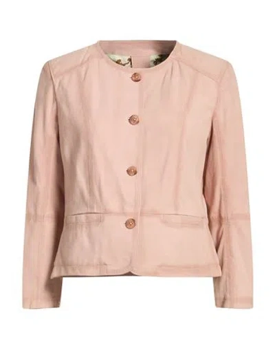 Bully Woman Jacket Pink Size 10 Leather, Cotton