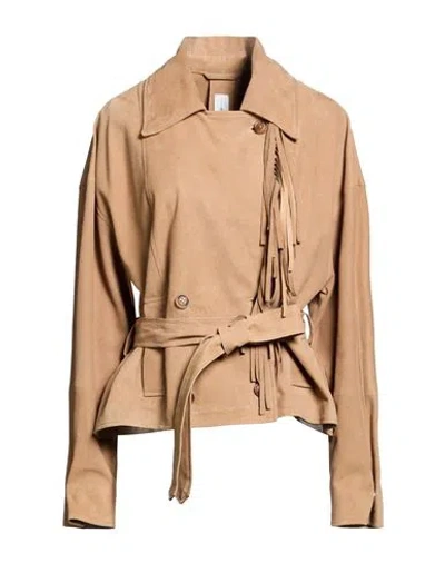 Bully Woman Jacket Sand Size 6 Leather