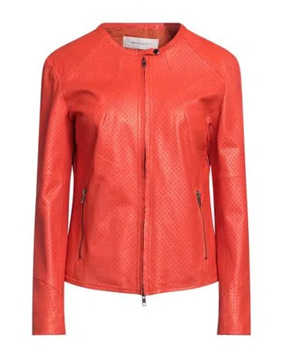 Bully Woman Jacket Tomato Red Size 10 Soft Leather
