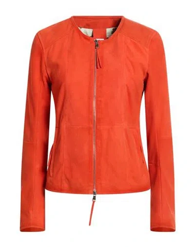 Bully Woman Jacket Tomato Red Size 6 Leather