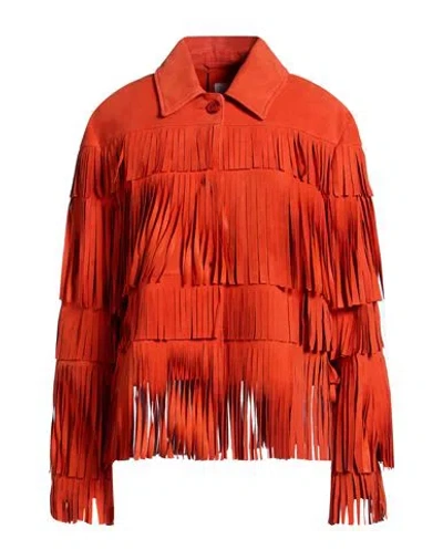Bully Woman Jacket Tomato Red Size 6 Leather